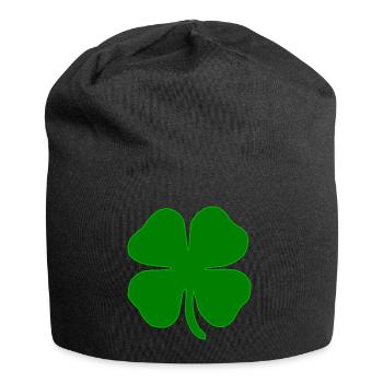 kleeblatt glueck shamrock luck four leaf clover56 - Jersey-Beanie - Schwarz - Vorne