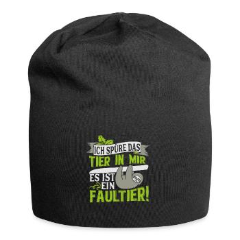 Je me sens l'animal en moi. Il est un paresseux! - Bonnet en jersey - noir - Devant