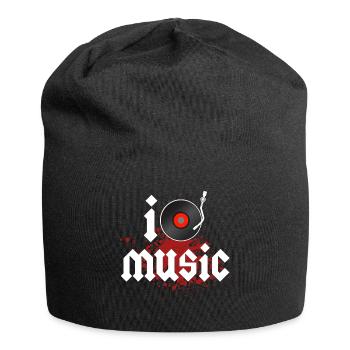 i love music - Jersey-Beanie - Schwarz - Vorne