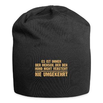 Hunde Sprüche, Geschenk zB Geburtstag, Nerd, Hund - Jersey-Beanie - Schwarz - Vorne