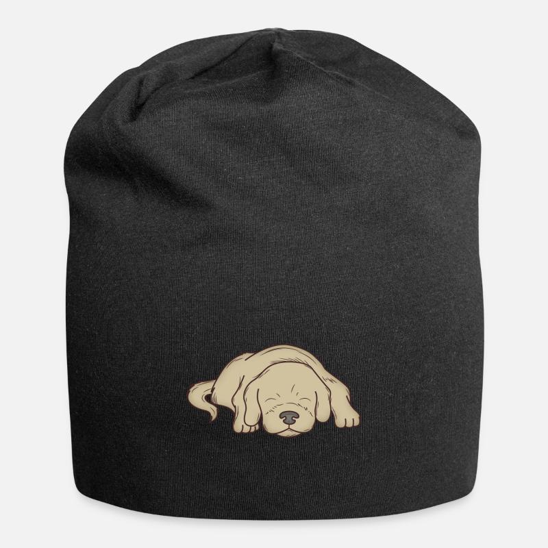Chien endormi - Bonnet en jersey - noir