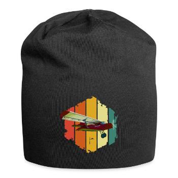 Flugzeug Pilot Modellflug Flugsport Motiv - Jersey-Beanie - Schwarz - Vorne
