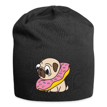 Drôle Cool Cute Dog Pug - Bonnet en jersey - noir - Devant