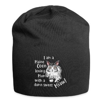 Maine Coon mum Miaw! - Jersey-Beanie - Schwarz - Vorne