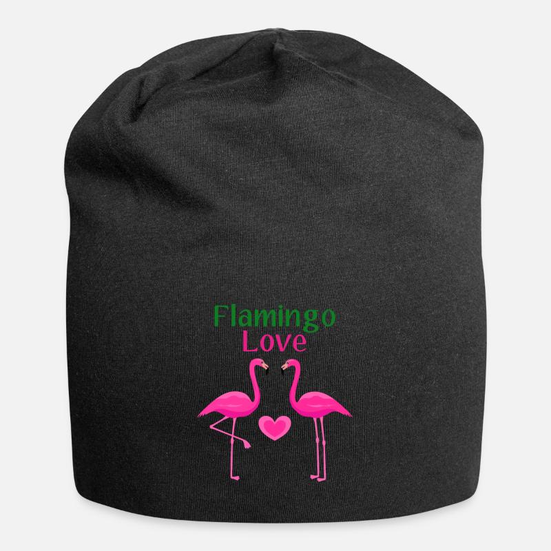 Flamingo Liebe - Jersey-Beanie - Schwarz