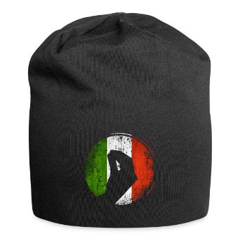 Drapeau italien avec un geste typique de la main - Bonnet en jersey - noir - Devant