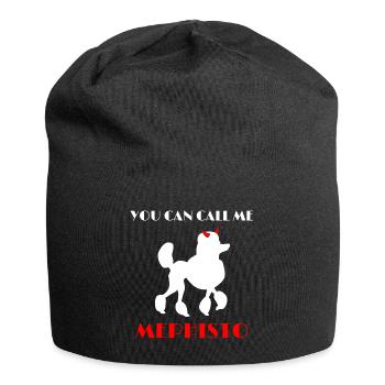 Poodle Mephisto Faust Goethe Saying - Jersey Beanie - black - Front