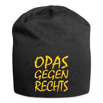 Opas gegen rechts - Jersey-Beanie - Schwarz - Vorne