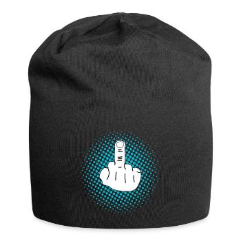 Everyone jangles on your nerves? Flip them off. - Jersey Beanie - black - Front