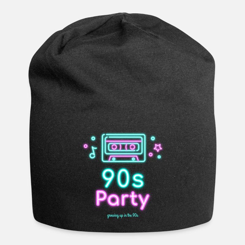 90s Party Neon - Jersey-Beanie - Schwarz