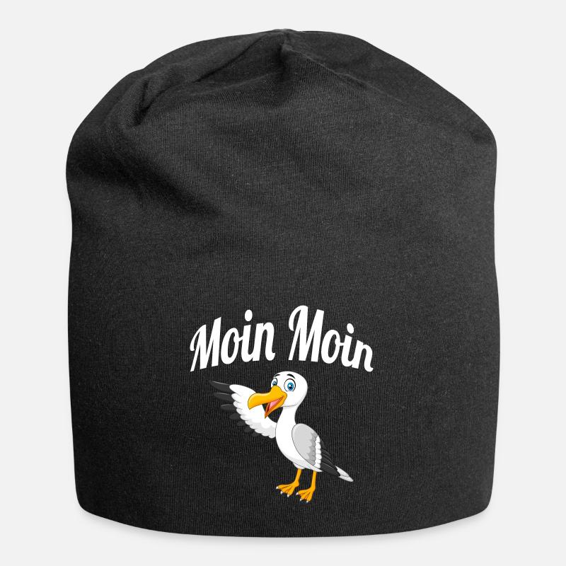 Moin Moin Möwe - Jersey-Beanie - Schwarz