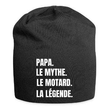 Papa le mythe le motard la légende père cadeau - Bonnet en jersey - noir - Devant