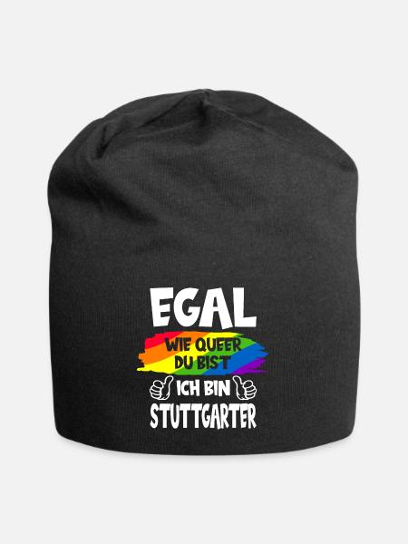 QUEER STUTTGART STUTTGARTER LGBT REGENBOGENFAHNE - Jersey-Beanie - Schwarz