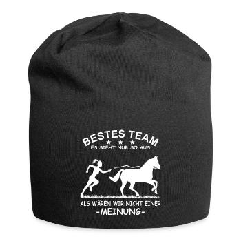 Bestes Team Führungskraft Pferd Reiterin - Jersey-Beanie - Schwarz - Vorne