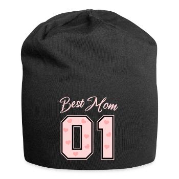 Best Mom 01 - Muttertag - Geschenk - Jersey-Beanie - Schwarz - Vorne