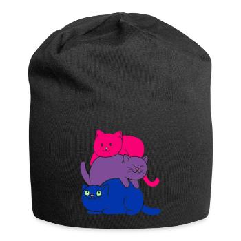 Bisexual Pride Cat Bisexual Cute Cats Pile - Jersey-Beanie - Schwarz - Vorne