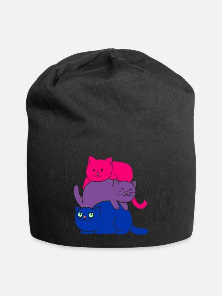 Bisexual Pride Cat Bisexual Cute Cats Pile - Jersey-Beanie - Schwarz