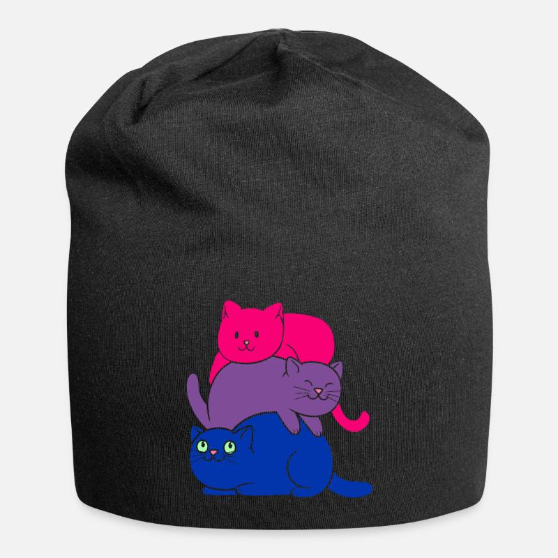 Bisexual Pride Cat Bisexual Cute Cats Pile - Jersey-Beanie - Schwarz