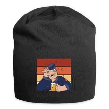 Vollizei Beamter Biertrinker - Saufen Alkohol - Jersey-Beanie - Schwarz - Vorne