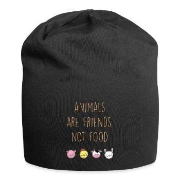 Les animaux sont des amis et non de la nourriture - Bonnet en jersey - noir - Devant