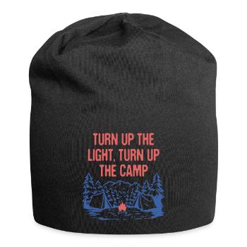 Turn Up the Camp Light Wildlife Camping Outdoor - Jersey Beanie - black - Front
