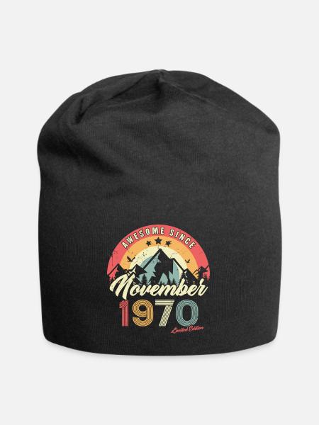 Cadeau D'anniversaire En Novembre 1970 Vintage - Bonnet en jersey - noir