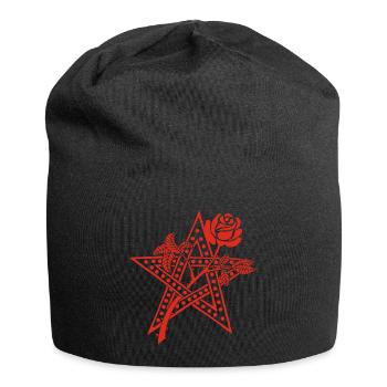 The red rose and the star - Jersey Beanie - black - Front