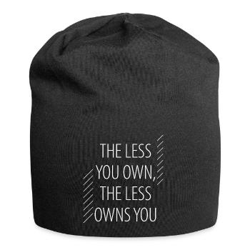 Minimalismus - Jersey-Beanie - Schwarz - Vorne