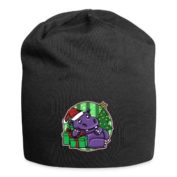 Weihnachten Ugly Christmas Xmas Hippopotamus - Jersey Beanie - black - Front