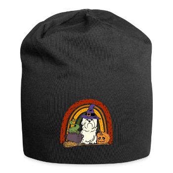 Mignon chien maltais d’Halloween - Bonnet en jersey - noir - Devant