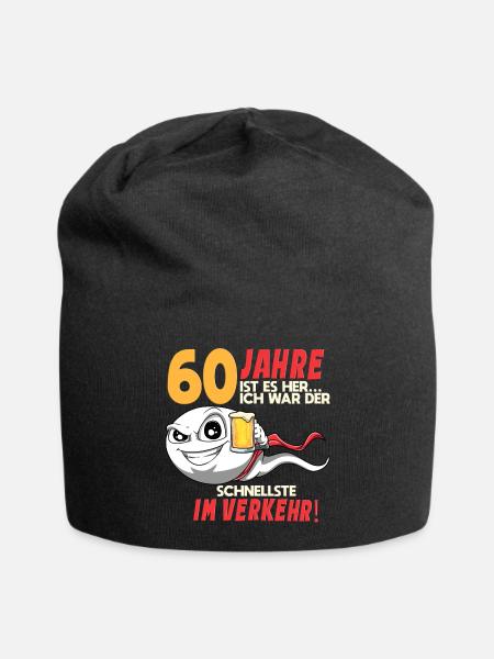 60 Geburtstag Mann Sperma 60 Jahre Rentnerin - Jersey-Beanie - Schwarz
