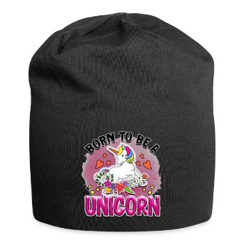 Né pour être une licorne - Bonnet en jersey - noir - Devant