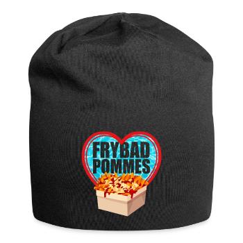 Freibad Pommes Liebe - Jersey-Beanie - Schwarz - Vorne