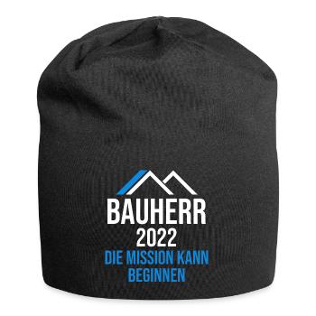 Bauherr Hausbau Eigenheim Richtfest 2022 - Jersey-Beanie - Schwarz - Vorne