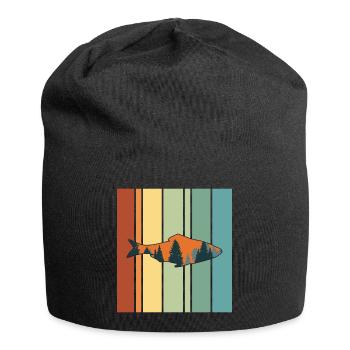 Pêcher Pêcheur Canne à pêche - Bonnet en jersey - noir - Devant