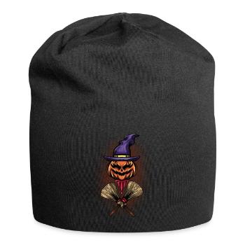 Halloween Geschenk Hexe Skelett Mörder Horror - Jersey-Beanie - Schwarz - Vorne