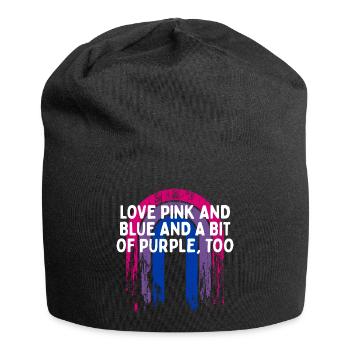 Pink Blue and a Bit of Purple Bisexual LGBTQ Bi - Jersey-Beanie - Schwarz - Vorne
