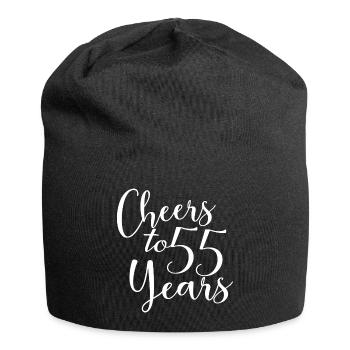 Prost auf 55 Jahre 55. Geburtstag - Jersey-Beanie - Schwarz - Vorne
