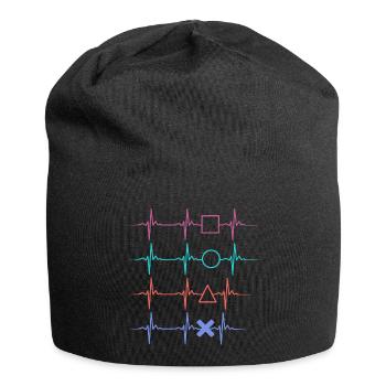 Gamer Heartbeat - Jersey-Beanie - Schwarz - Vorne