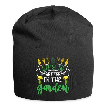Gardener in the garden Hobby gardener cares for plants - Jersey Beanie - black - Front