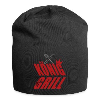 König am Grill Grillbesteck - Jersey-Beanie - Schwarz - Vorne