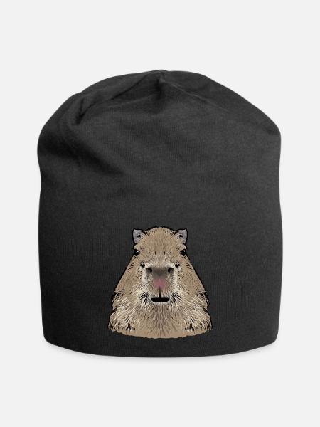 Capybara Nagetier - Jersey-Beanie - Schwarz