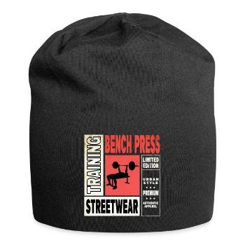 développé couché, haltérophilie, musculation, fitness, fort - Bonnet en jersey - noir - Devant