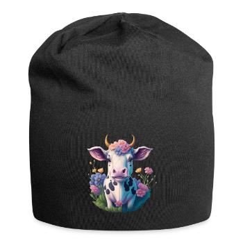 Kuh - Jersey-Beanie - Schwarz - Vorne