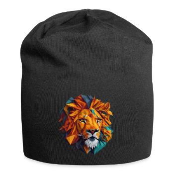 Tête de lion - Bonnet en jersey - noir - Devant