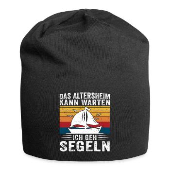 das altersheim kann warten ich geh segeln - Jersey-Beanie - Schwarz - Vorne