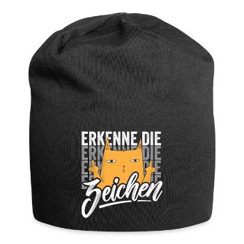Erkenne die Zeichen Katze - Jersey-Beanie - Schwarz - Vorne