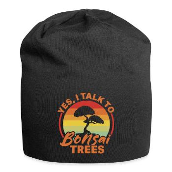 Je parle aux arbres - Drôle d’amoureux des bonsaïs - Bonnet en jersey - noir - Devant