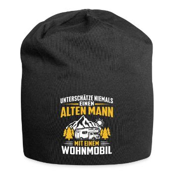 Alten mann mit einem Wohnmobi - Jersey-Beanie - Schwarz - Vorne