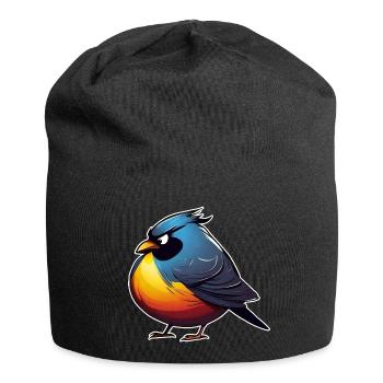 Dicker kleiner grimmiger Vogel - Jersey-Beanie - Schwarz - Vorne